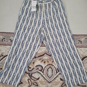 Zara Men's Striped Wide-Leg Pants